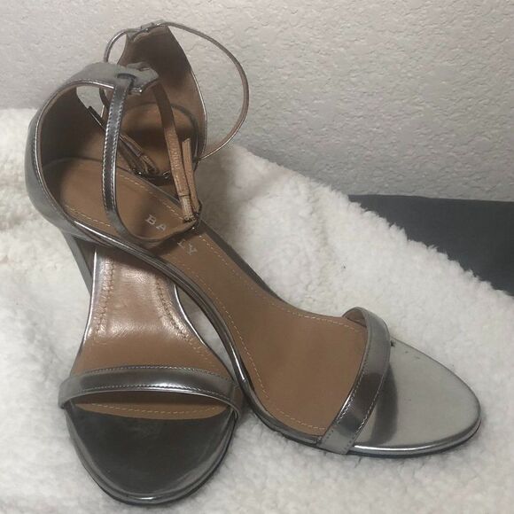 Bally Silver Ankle Strap Sandals 38 1/2 - Picture 2 of 8
